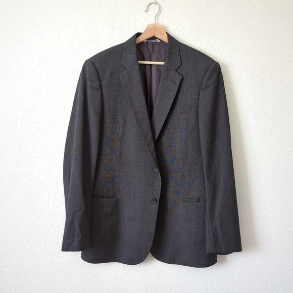 Armani Collezioni Blazer Jacket Men's 42L Virgin Wool Pattern Printed Suit Coat - Picture 5 of 9